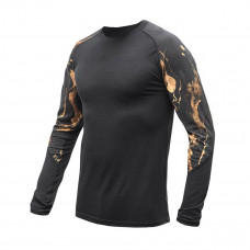 Мъжка мерино тениска с дълъг ръкав MERINO IMPRESS black/cosmos